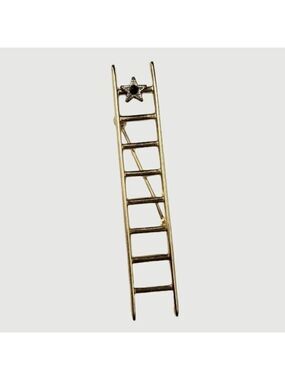 Ladder of Success with Silver Star Blue Rhinestone Brooch
